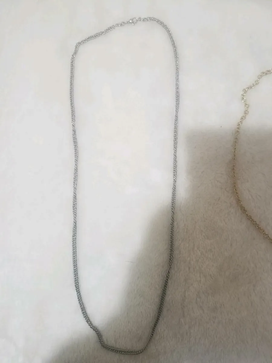 Silver mens chain and gold chain and cross - Image 3