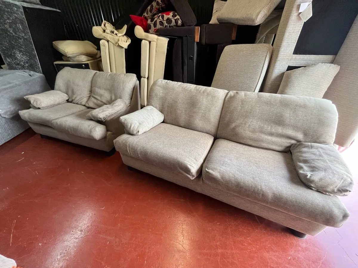 Grey sofa set couch furniture - Image 1