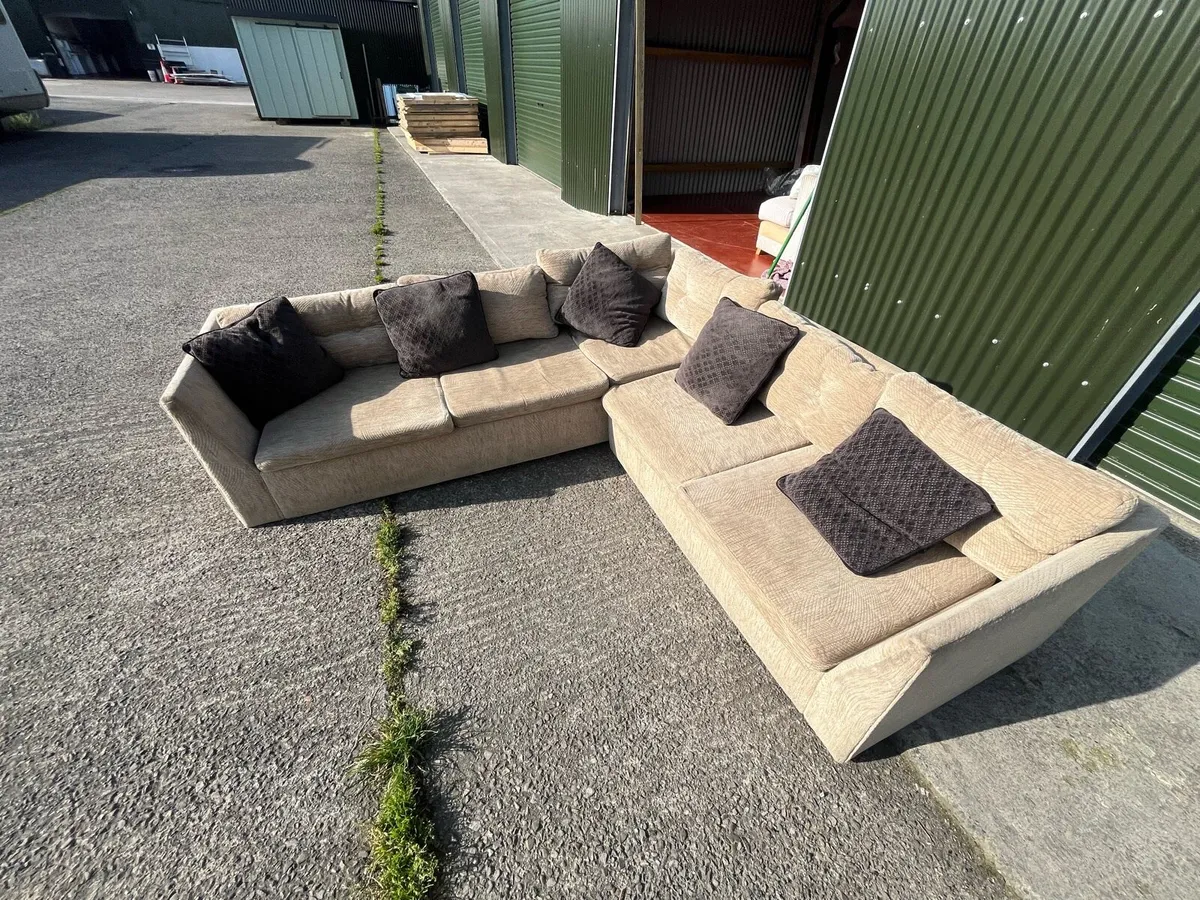 Beige corner sofa set delivery available - Image 1