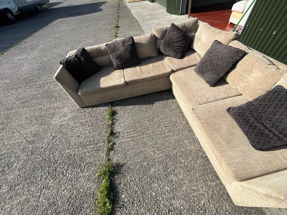 Beige corner sofa set delivery available - Image 2