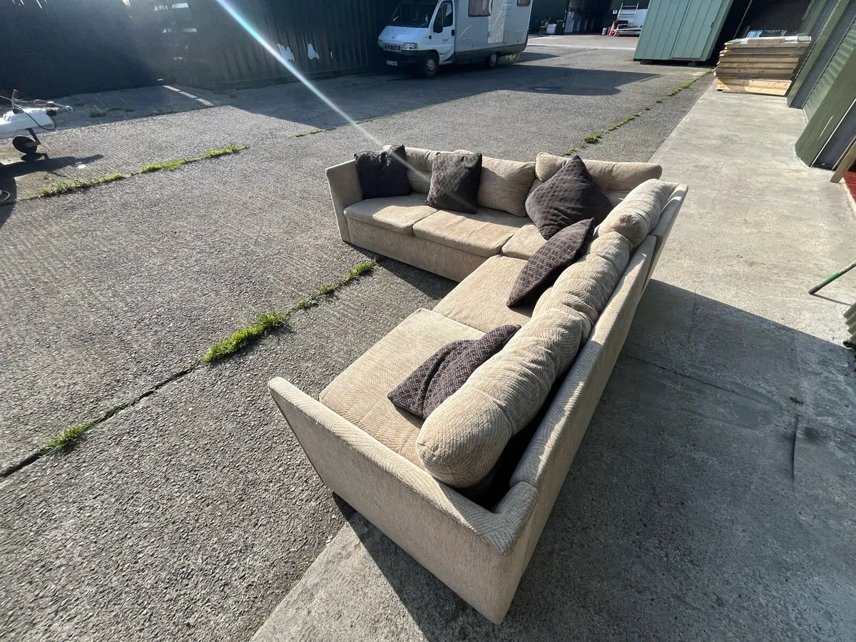 Beige corner sofa set delivery available - Image 3