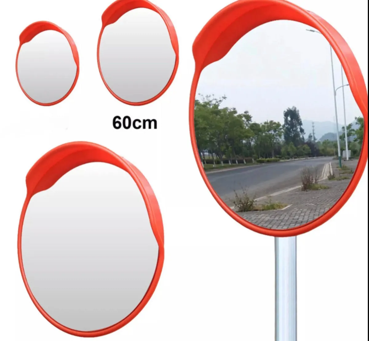 60cm 24” Driveway Convex Curved Safety Mirror - Image 1