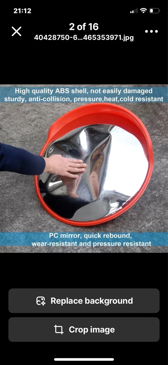 60cm 24” Driveway Convex Curved Safety Mirror - Image 4