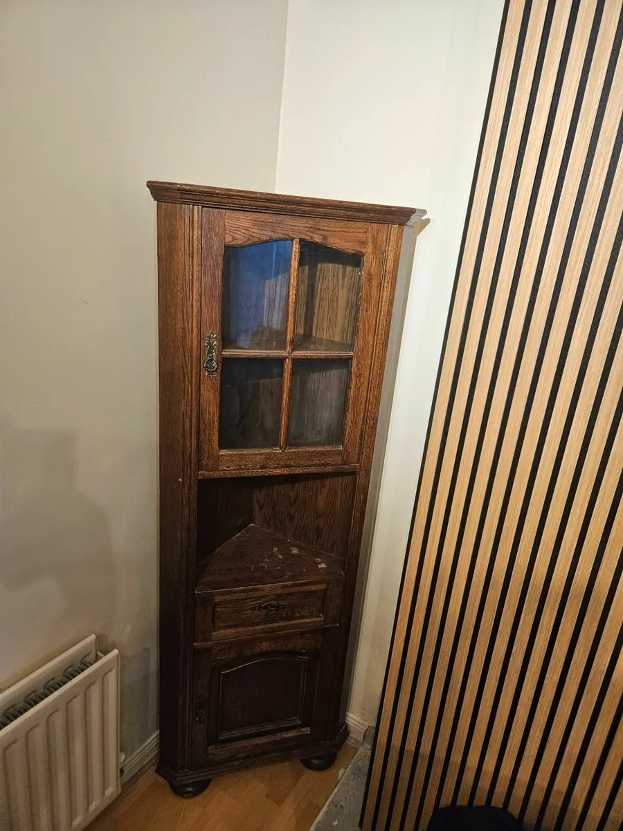 Solid Wood Corner Cabinet – Lovely Vintage Look - Image 2