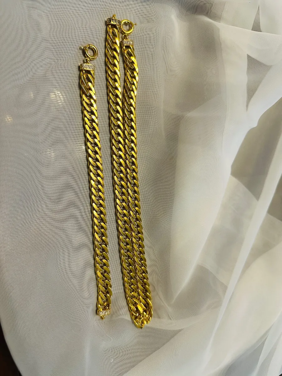 21 CT gold. chain necklace + chain bracelet - Image 3
