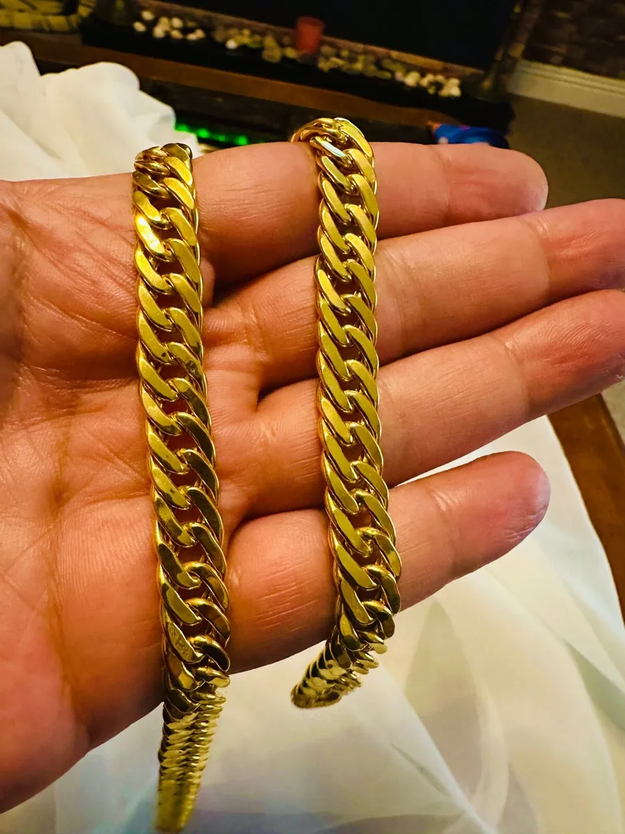21 CT gold. chain necklace + chain bracelet - Image 4
