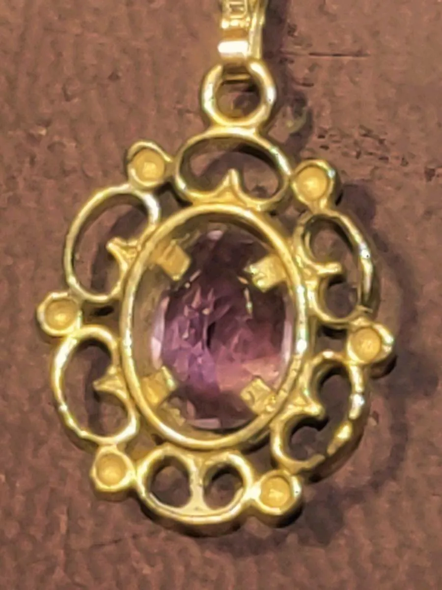 EDWARDIAN OVAL AMETHYST, 9CT Gold 18"Necklace ! - Image 2