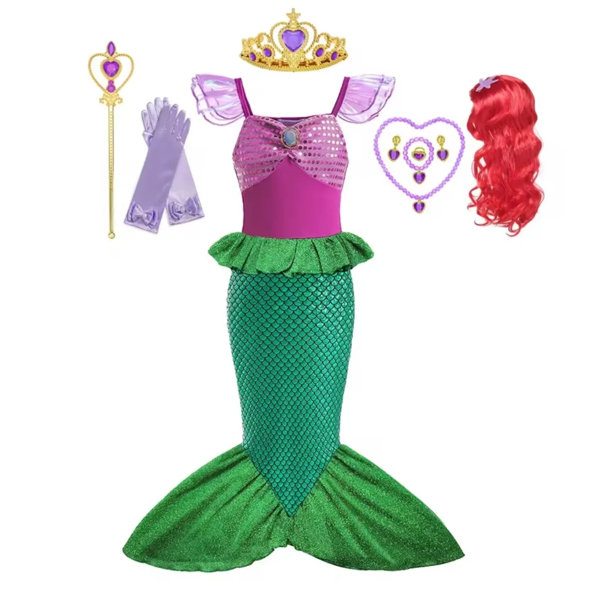 Princess Costume Kids Mermaid Cosplay Costume Kids - Image 1