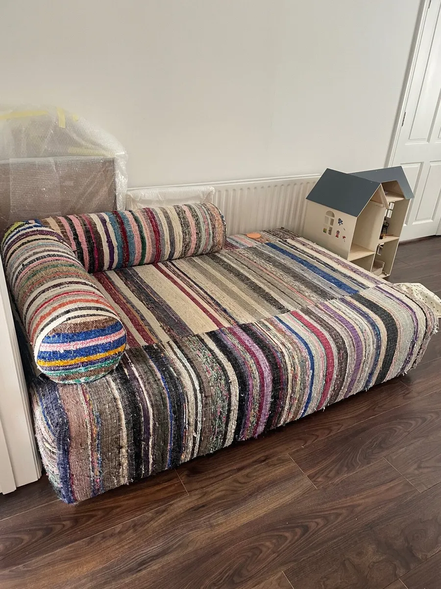 Eclectic Designer Wooven Fabric Sofa from Bullfrog