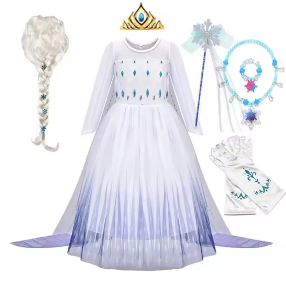 Disney Elsa Anna Princess Dresses Girls - Image 4