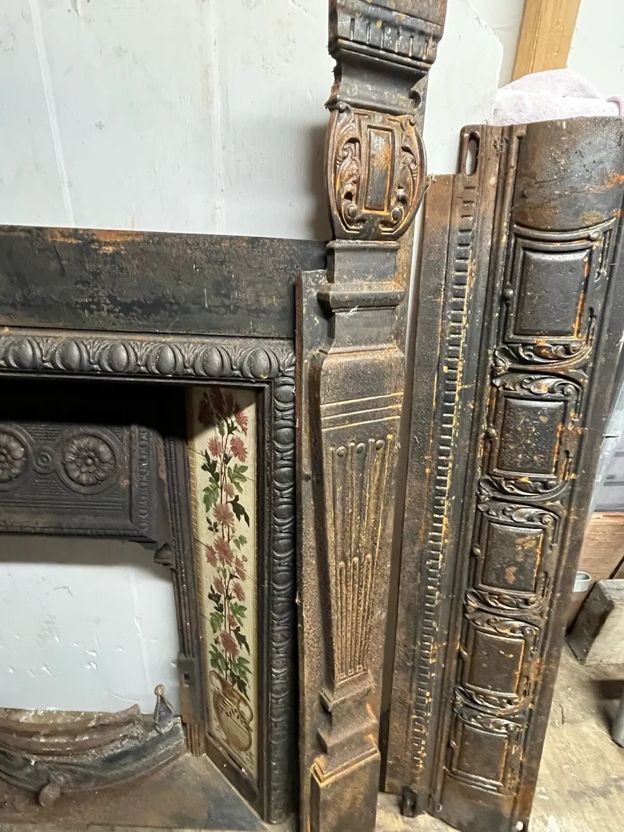 Antique metal fireplace - Image 3