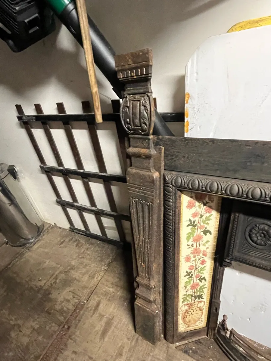 Antique metal fireplace - Image 4
