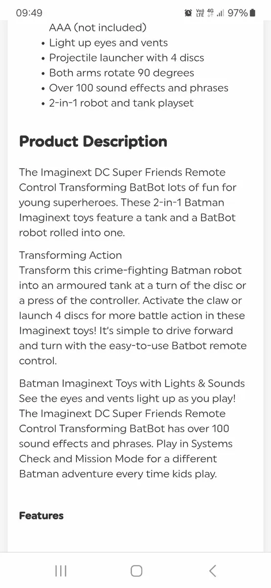 Imaginenext Batbot Transforming Robot - Image 3