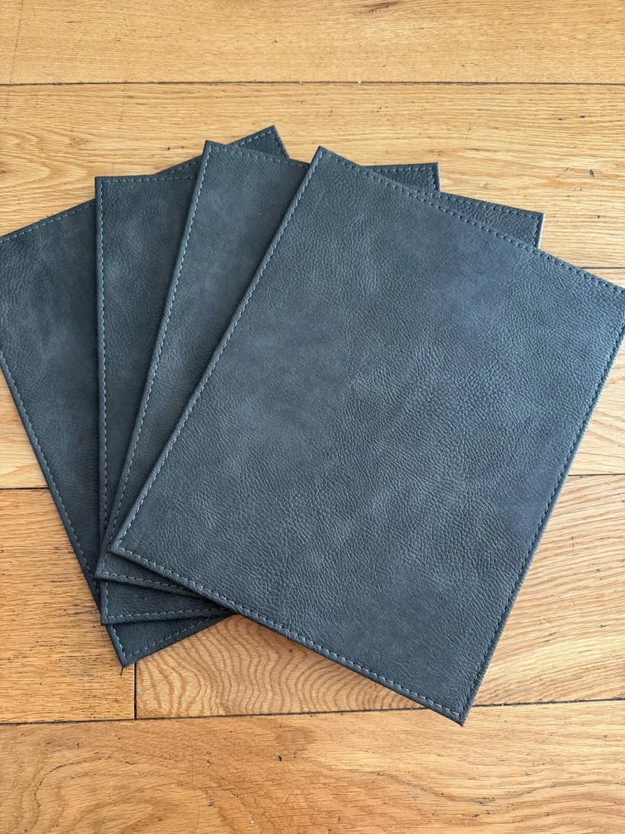 Grey Rectangular Stitch Placemats x 4