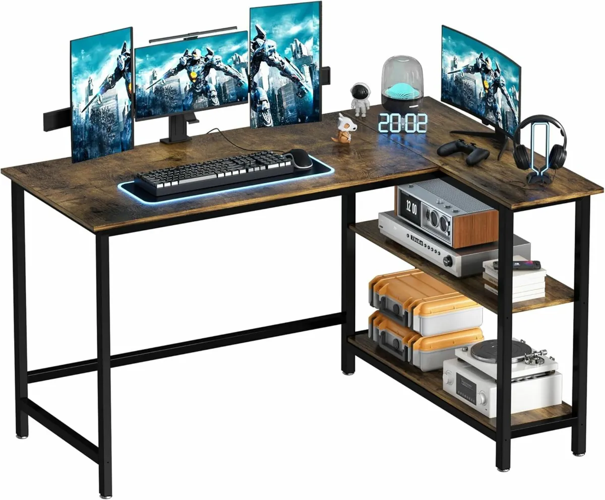 L Shaped Desk, 100x72cm Gaming Computer Desk - Image 3