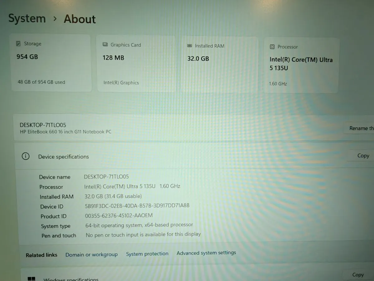 New HP Elitebook 660 G11 | Intel Ultra 5 | 32GB | - Image 4