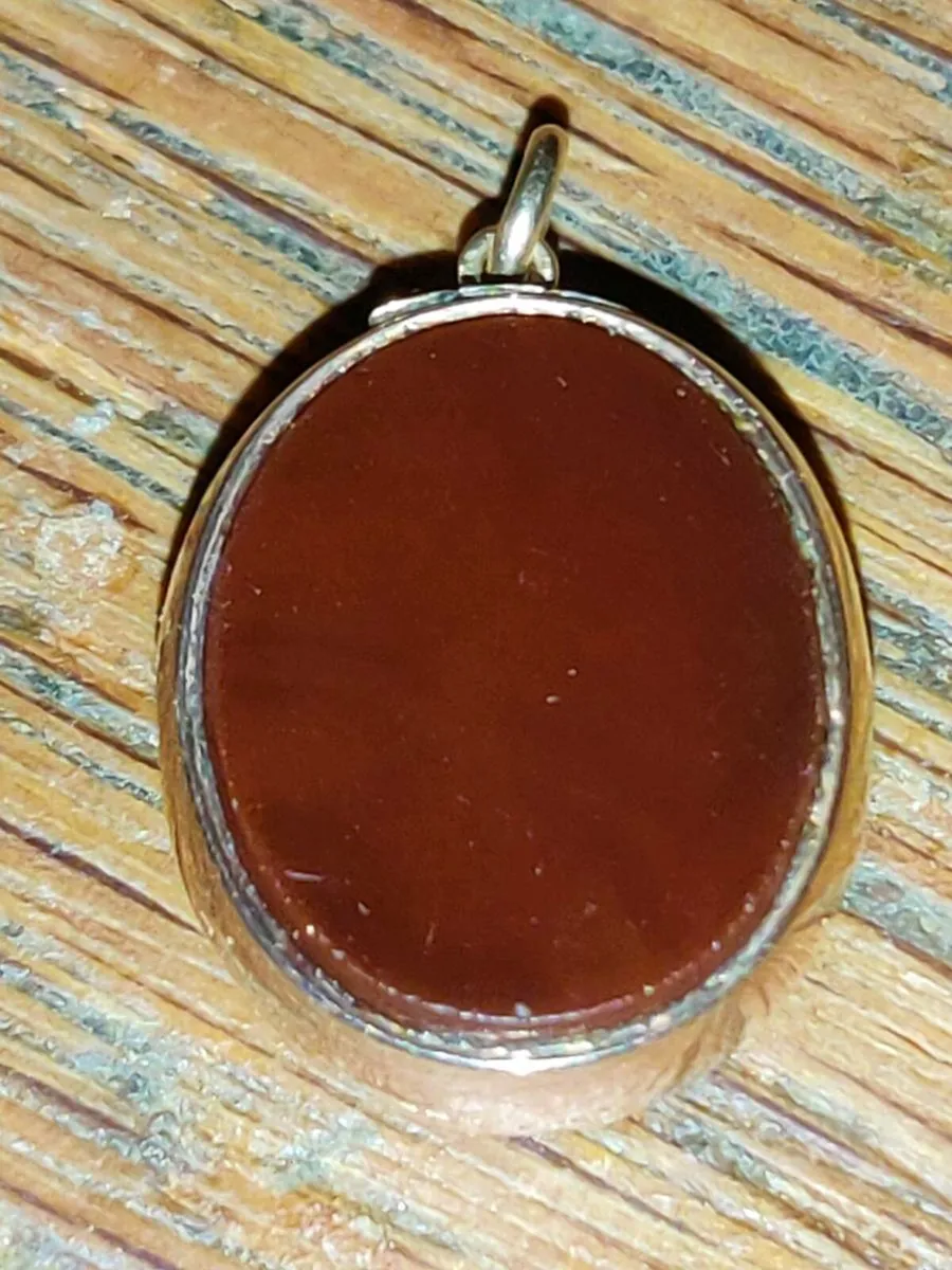 RARE BLOODSTONE & CARNELIAN, 9CT Gold Pendant ! - Image 3