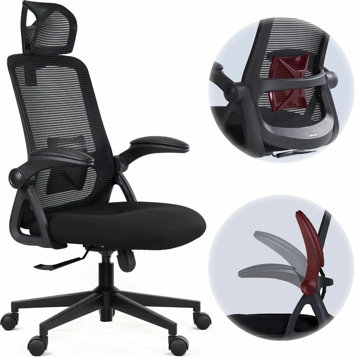Ergonomic Office Chair Home, Heavy Duty Black - Image 2