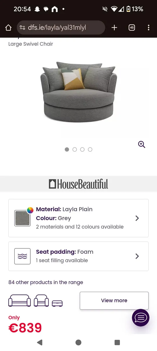 Swivel couch chair - DFS - Image 2