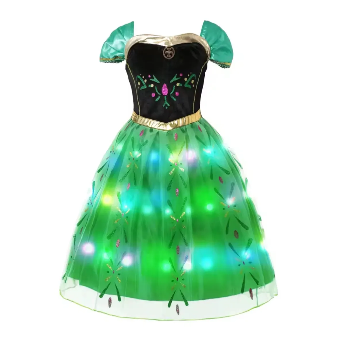 Disney Princess Anna Frozen Costume  LED Light Up - Image 3