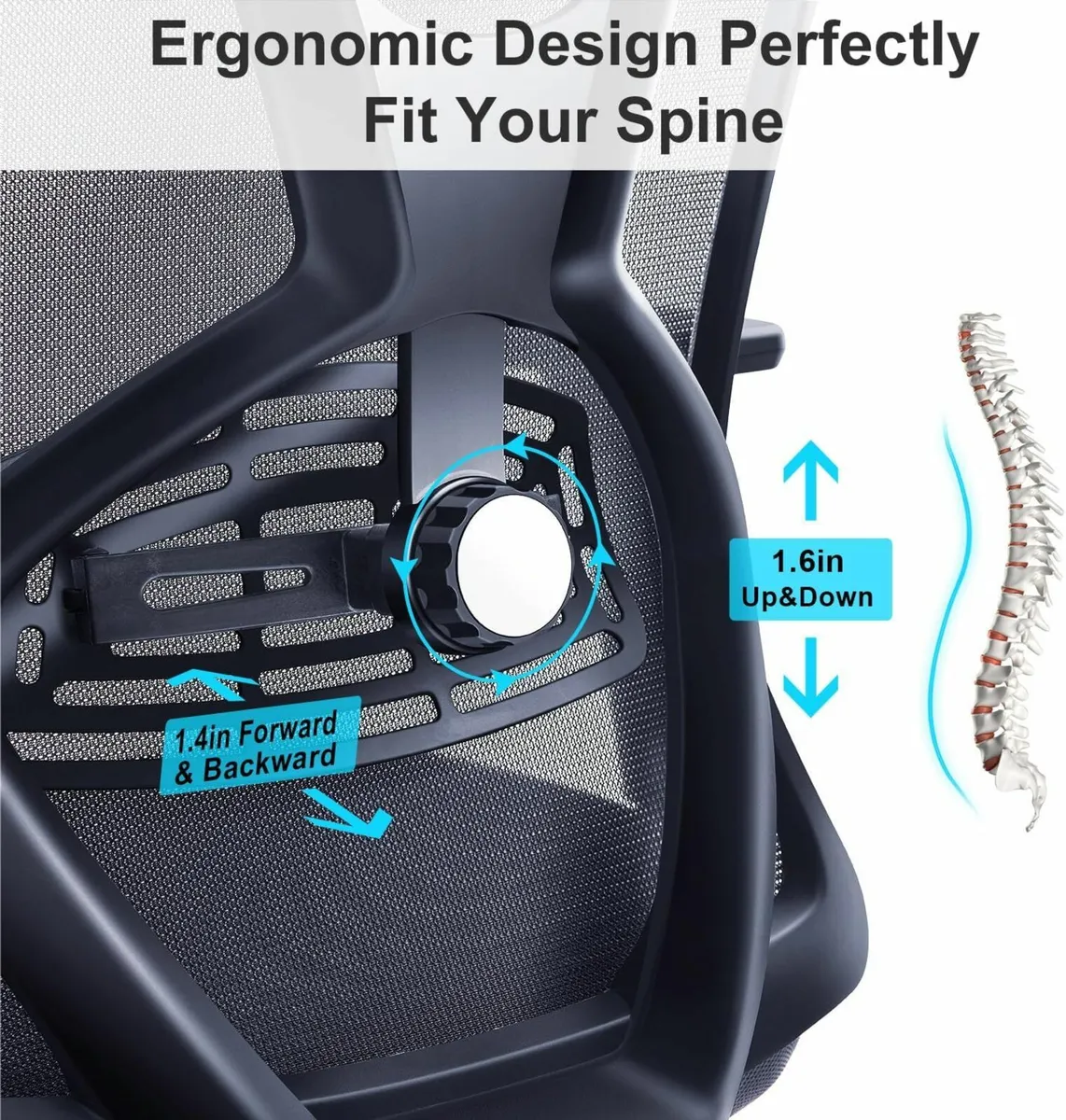 Ergonomic Office Chair 3D High Back Desk Black - Image 3