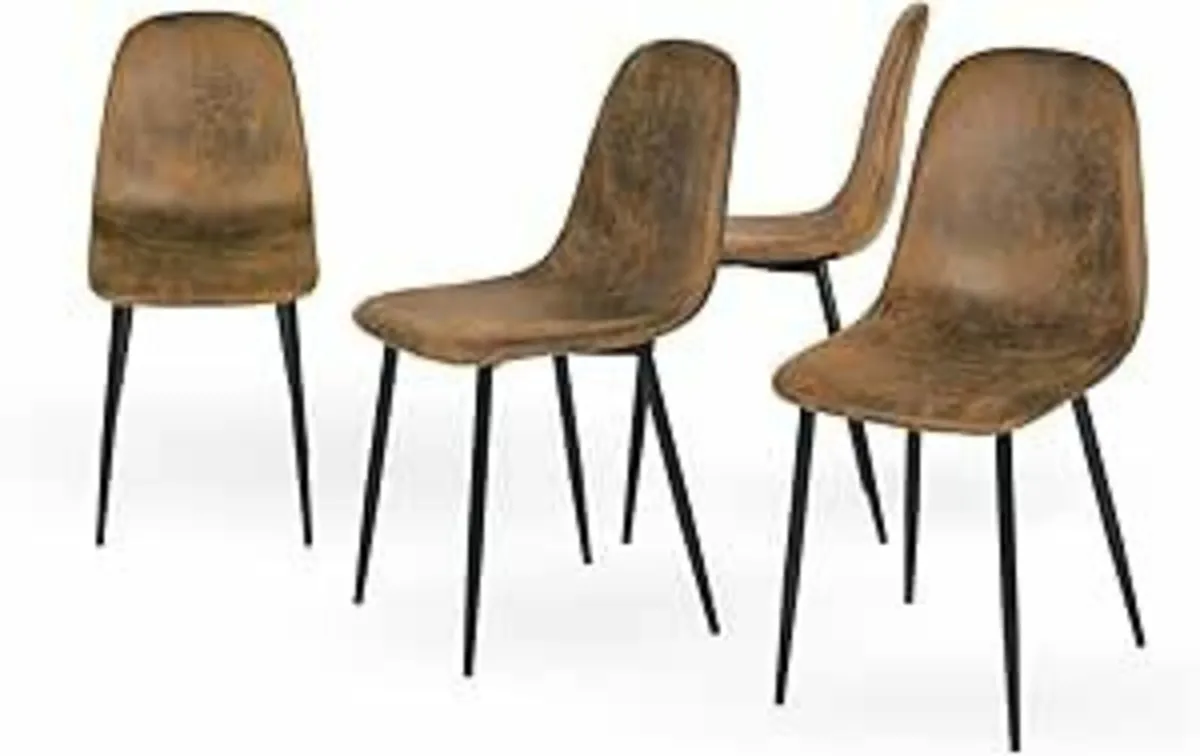 Set of 4 Dining Chairs Soft Backrest Kitchen - Image 3