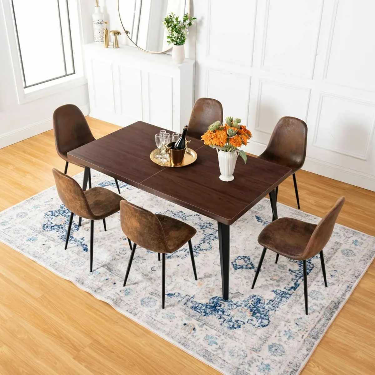 Set of 4 Dining Chairs Soft Backrest Kitchen - Image 1