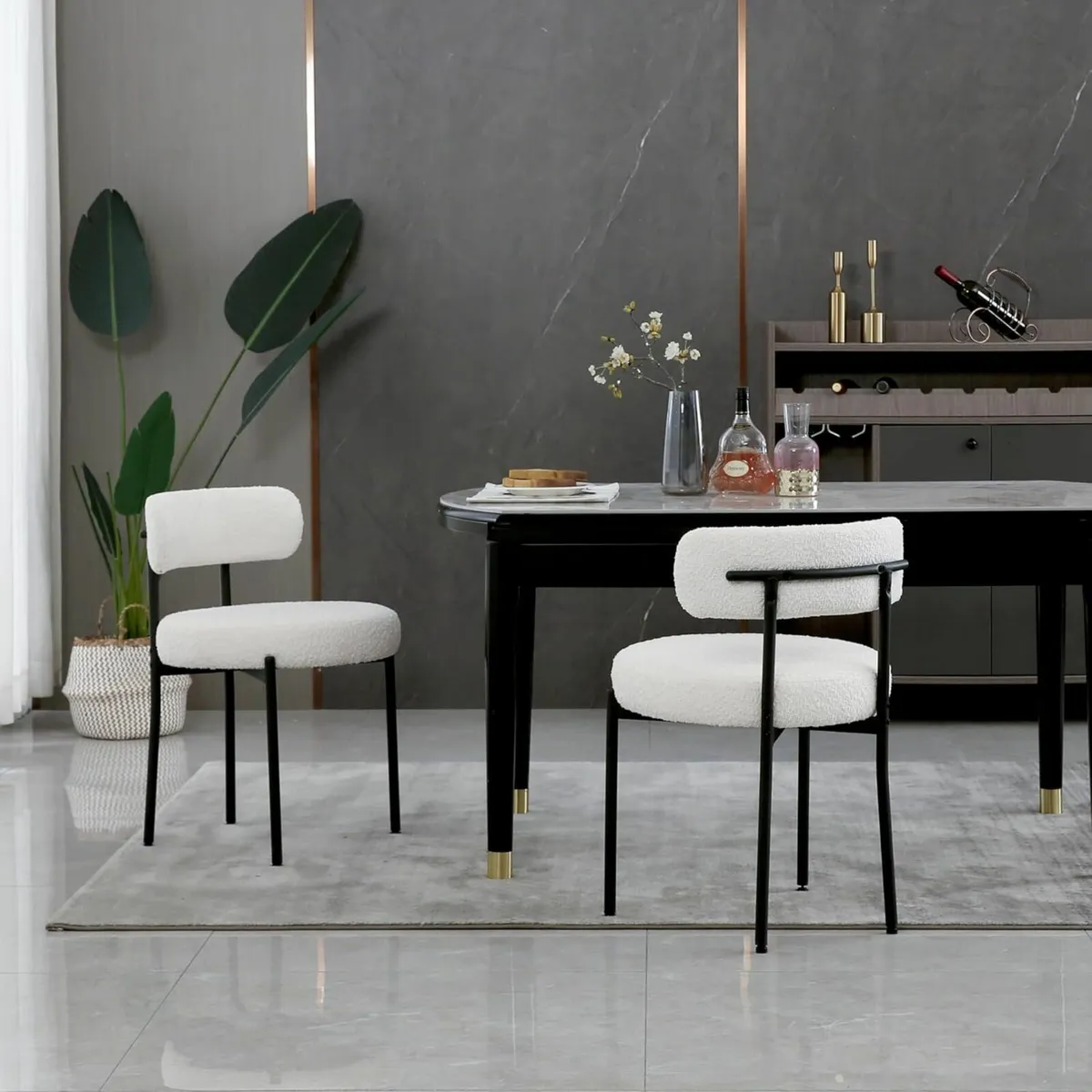 ( 5 Left )  Set of 2 Kitchen White Dining Chairs - Image 1