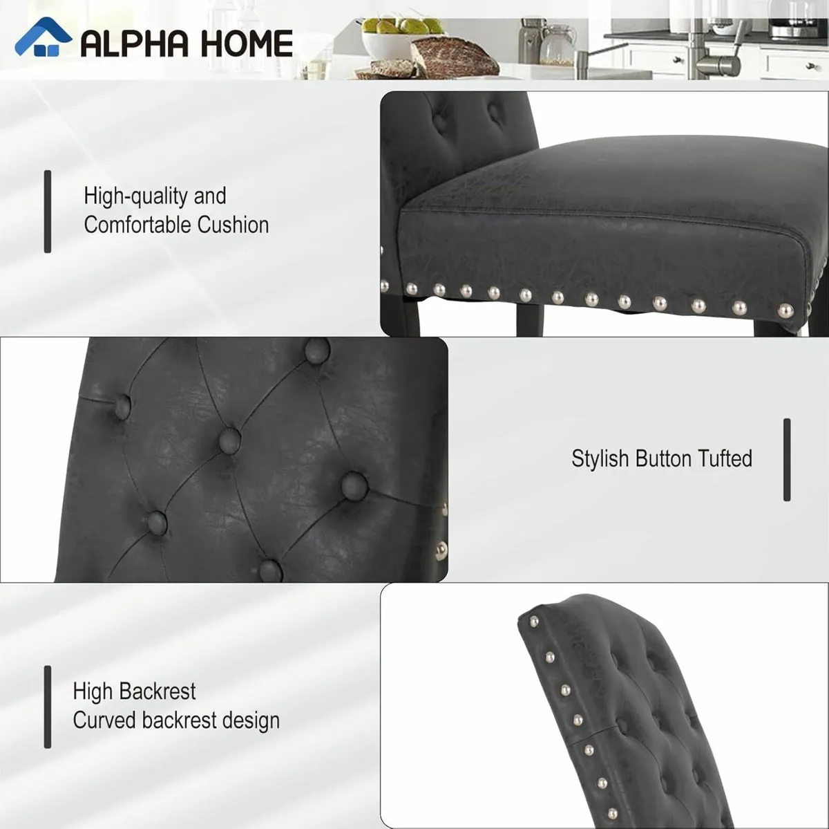 (2 Left)  2 Set Upholstered Kitchen Dining Chairs - Image 3