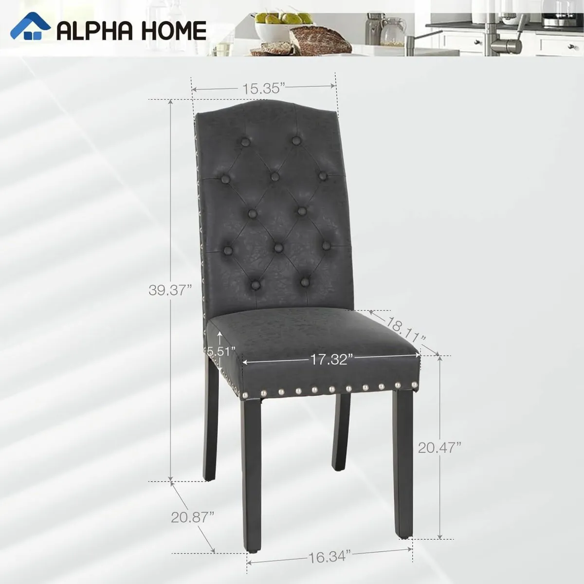 (2 Left)  2 Set Upholstered Kitchen Dining Chairs - Image 4