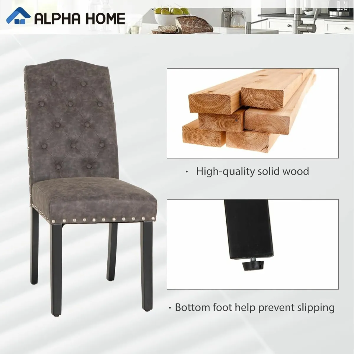 (4 Left)  2 Set Upholstered Kitchen Dining Chairs - Image 4