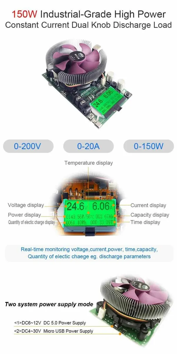 DC Electronic Load Tester USB Adjustable Battery 1 - Image 4