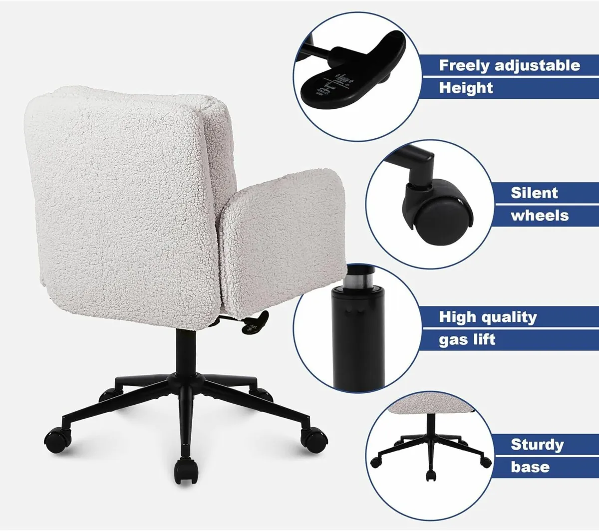 Comfortable Office Chairs Home Desk White - Image 3