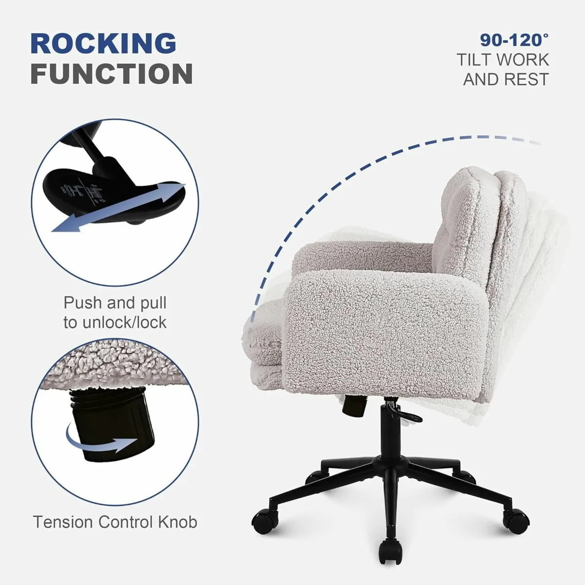 Comfortable Office Chairs Home Desk White - Image 4