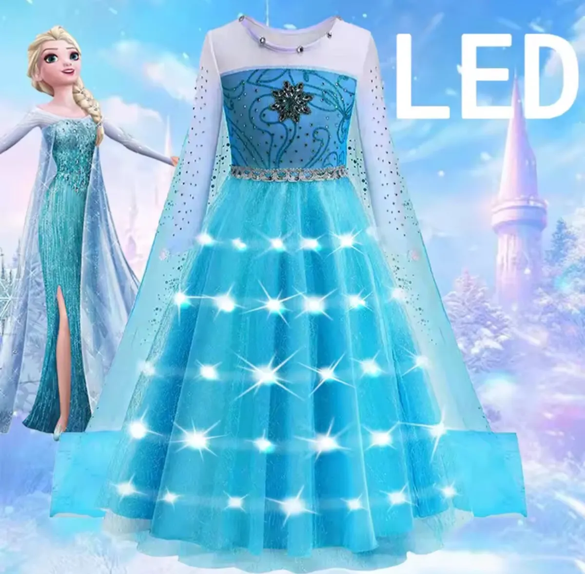 Disney Elsa Frozen Costume- LED Light Up - Image 1