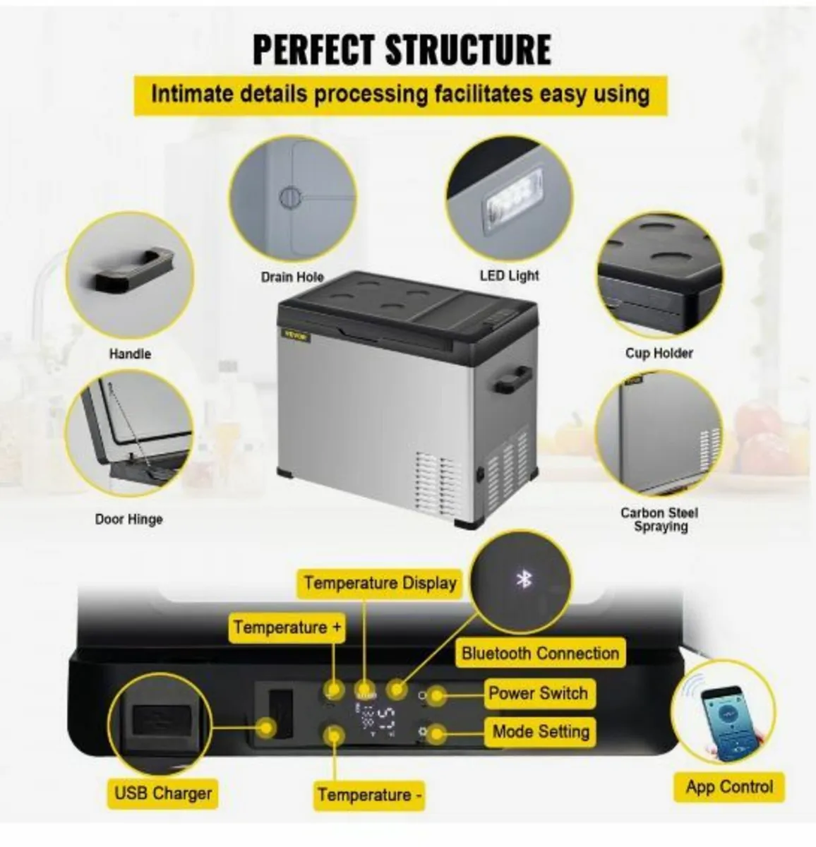Car Refrigerator, 42 Qt, 12v Portable Freezer - Image 4