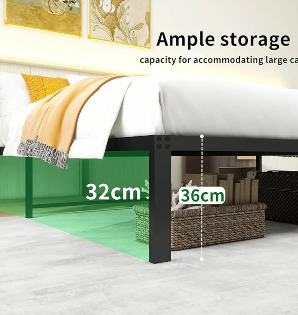 5ft King Size Bed Frame,Metal Platform Bed Frames - Image 1