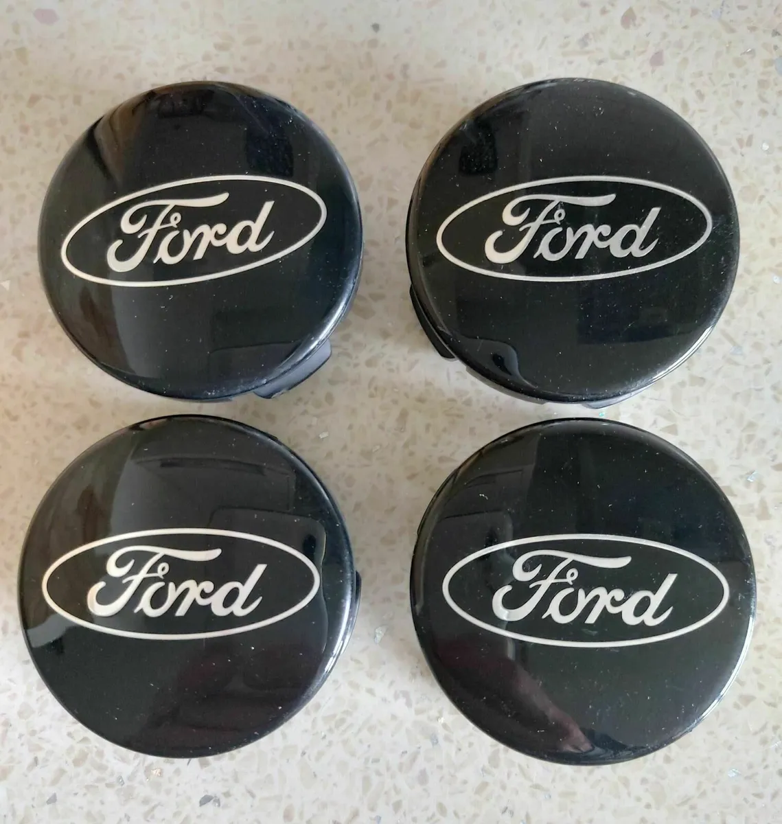 4 x  Black Ford Centre Caps - FREE POST - Image 1