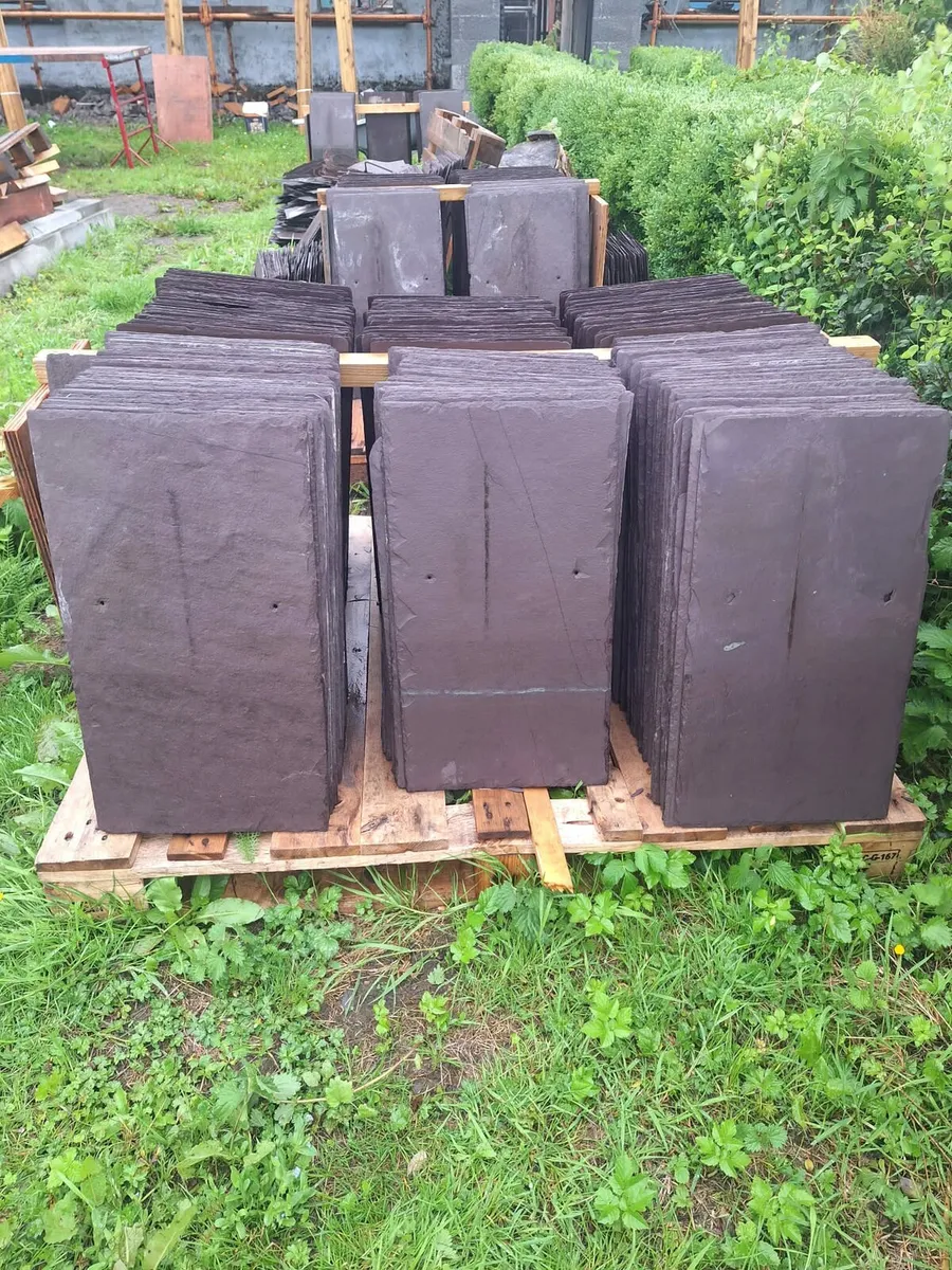 Bangor slates chimney pots floor ridge roof tiles - Image 1