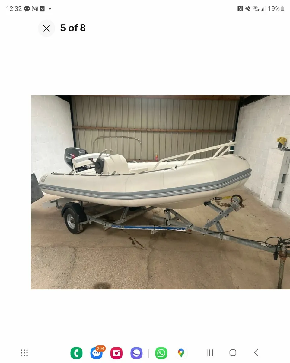 Zodiac Yachtline 420, 40hp Suzuki, Roller Trailer - Image 1