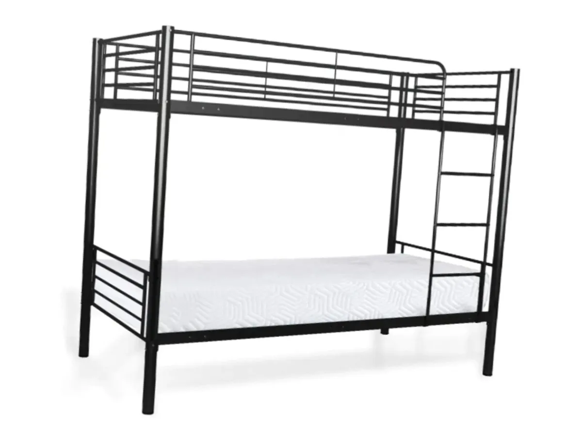 Black Metal Bunk Bed – Strong & Modern Design - Image 1