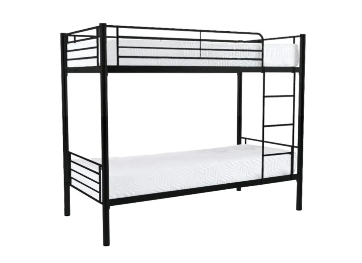 Black Metal Bunk Bed – Strong & Modern Design - Image 2