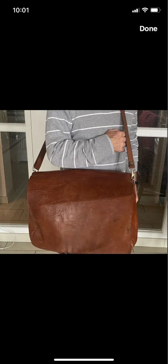 Extra Large Leather Messenger Bag/ Satchel - Image 1