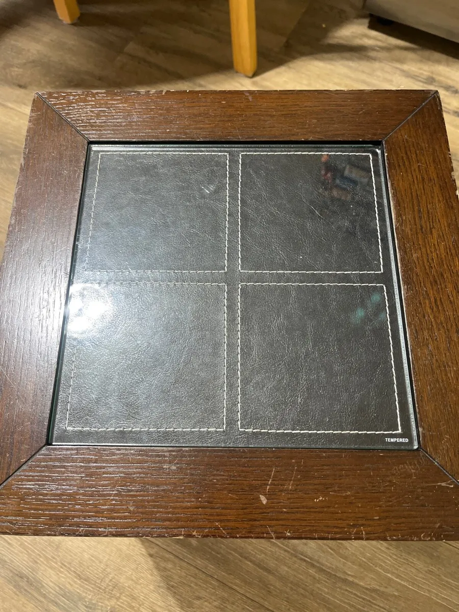 Wooden leather table - Image 1