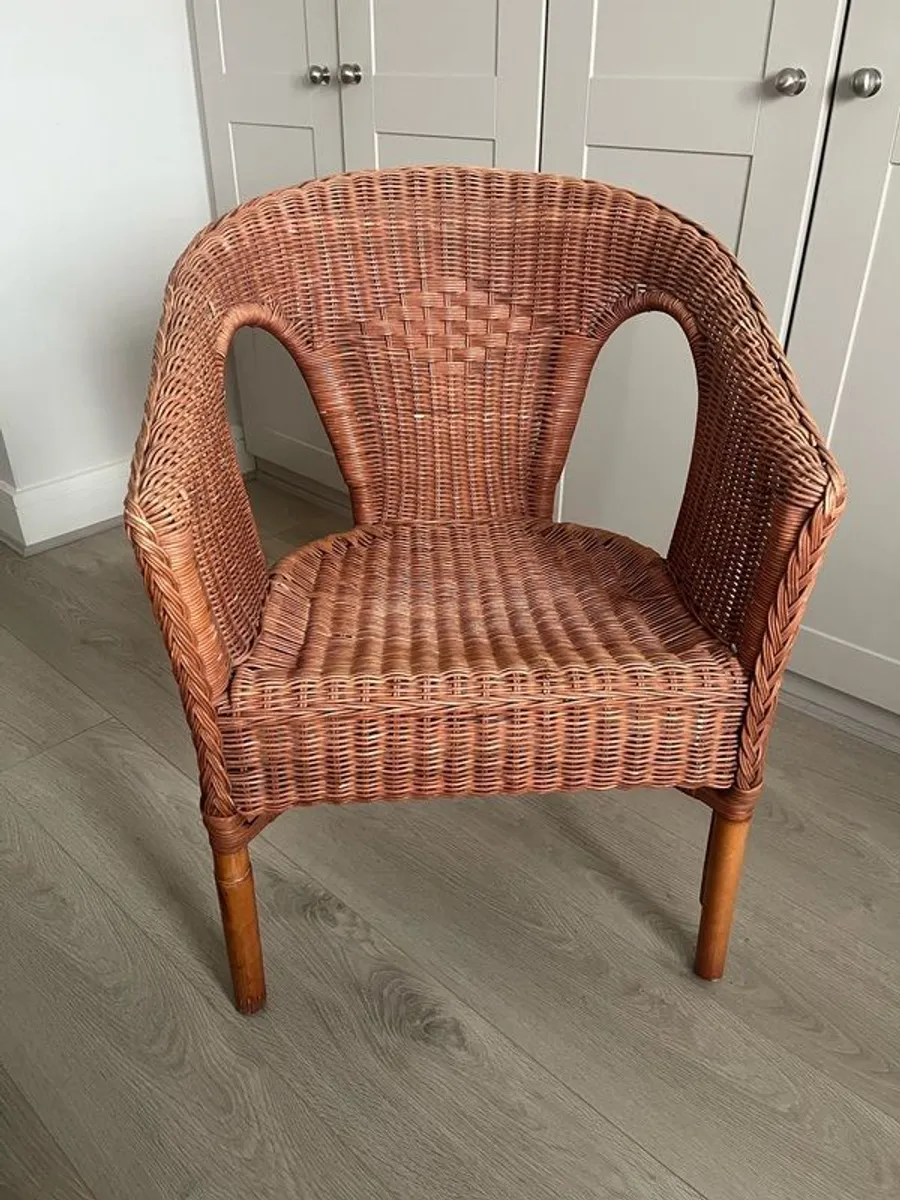 Brown Wicker Chair - Image 1