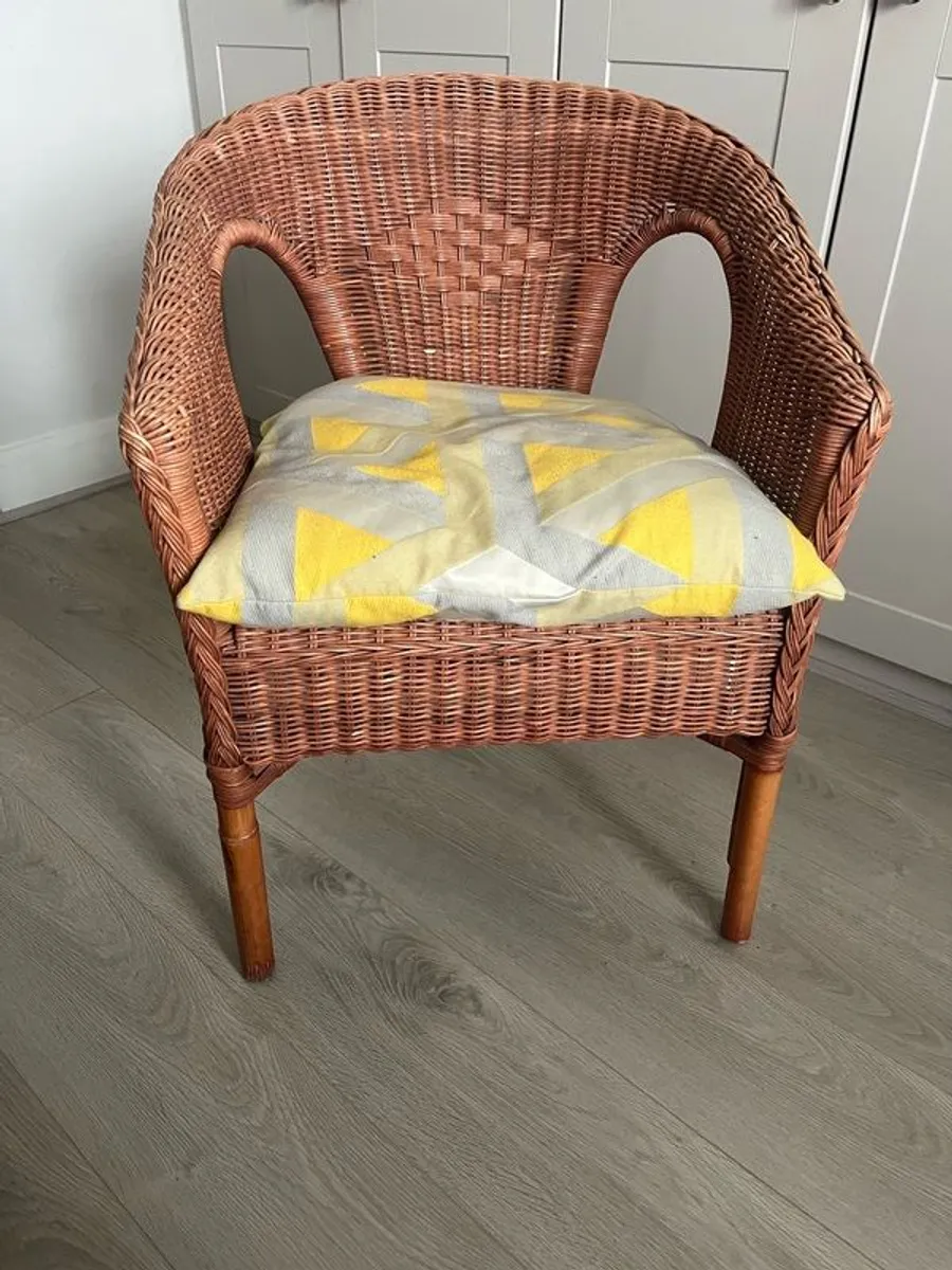 Brown Wicker Chair - Image 2