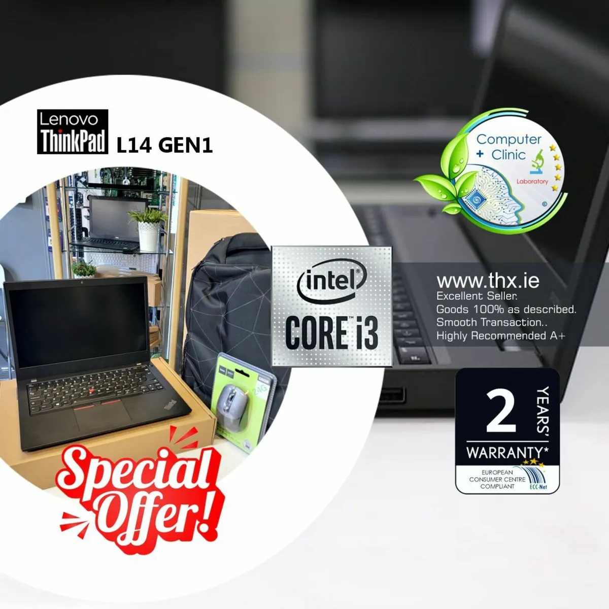 LENOVO ThinkPad L14 GEN1 | i3-10110U|16RAM|256SSD - Image 1