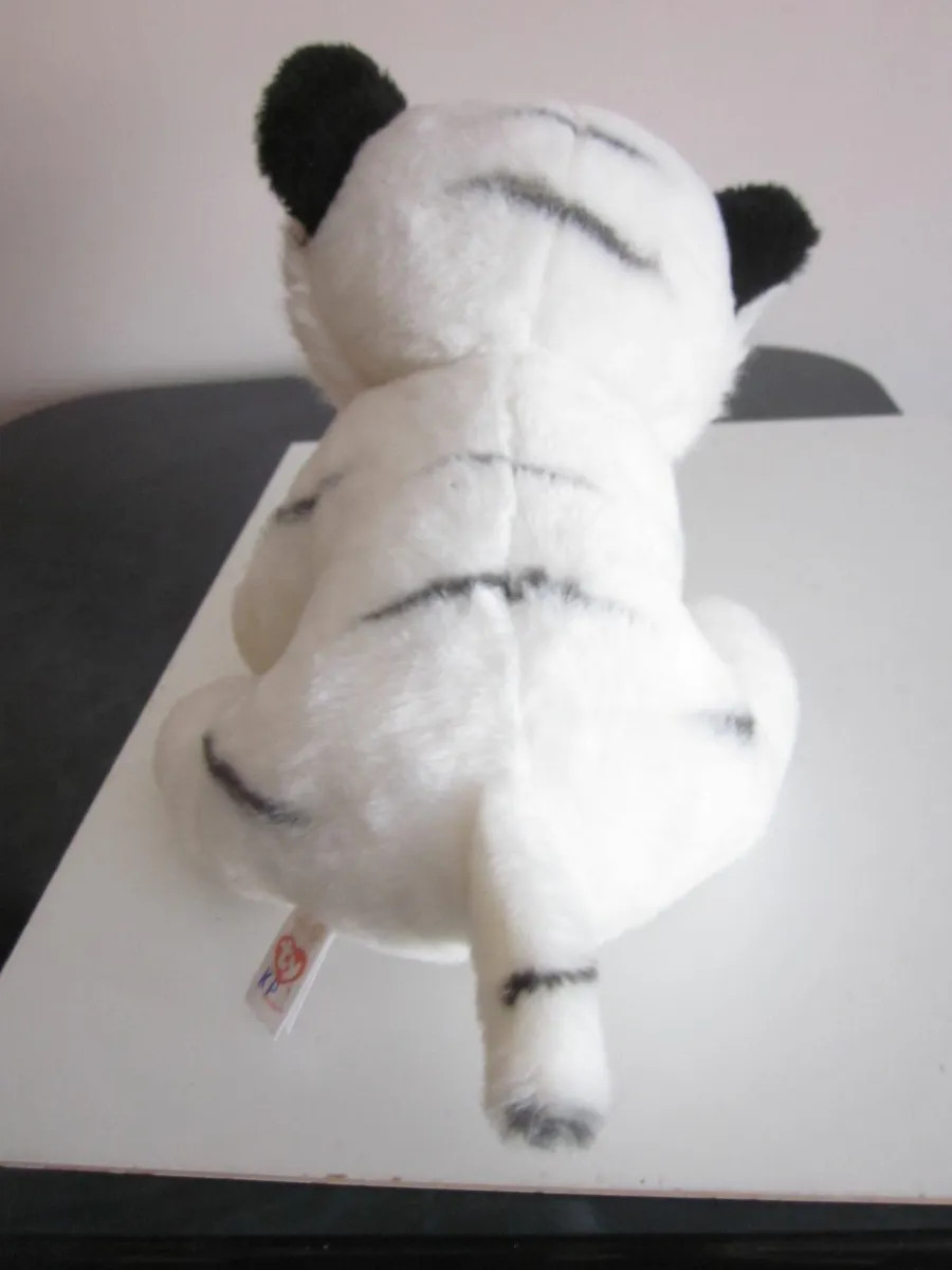 Ty Classic Tundra The Tiger White/Black Plush 12" - Image 3