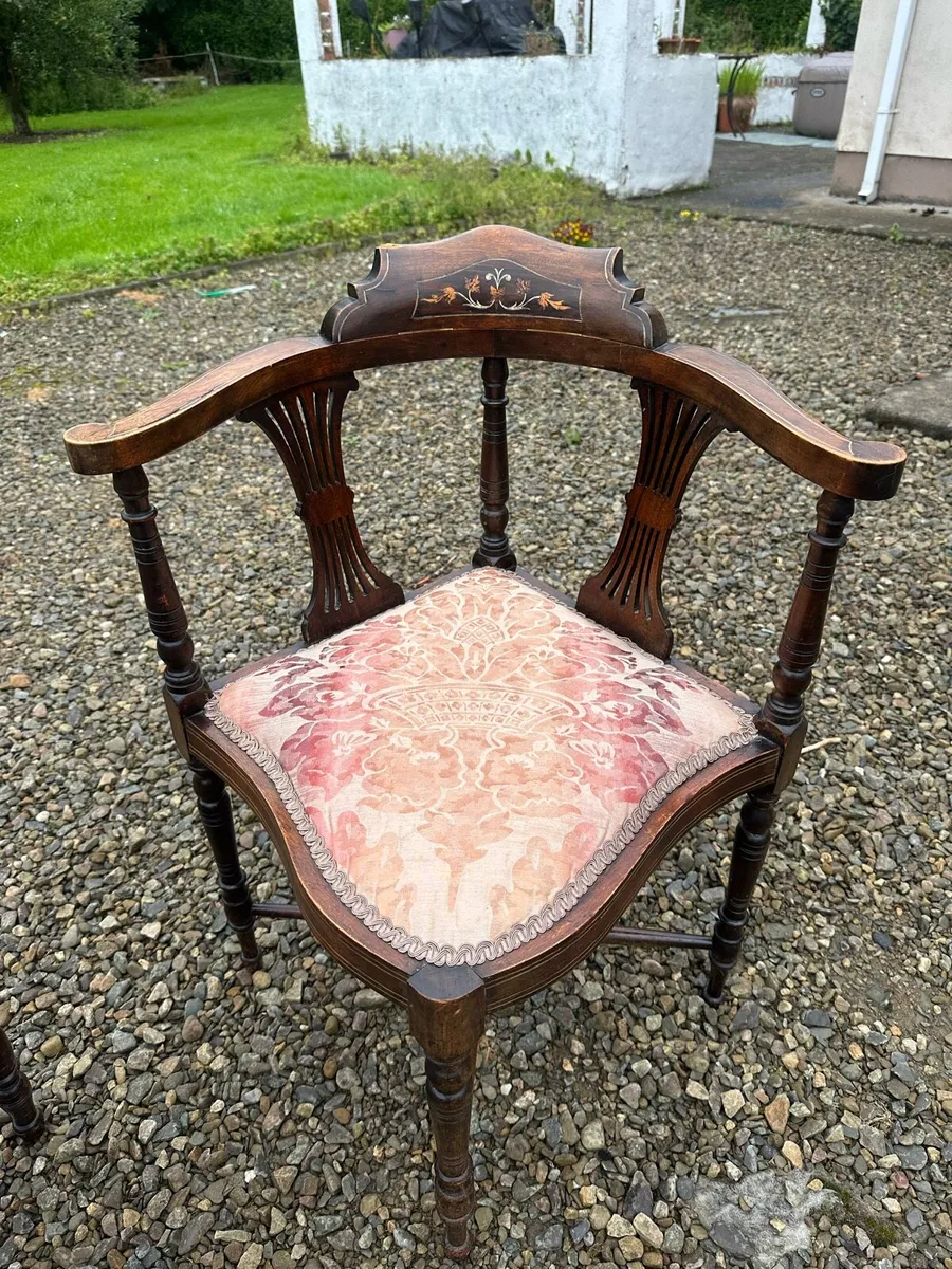 Stunning Edwardian Corner Chairs - Image 3