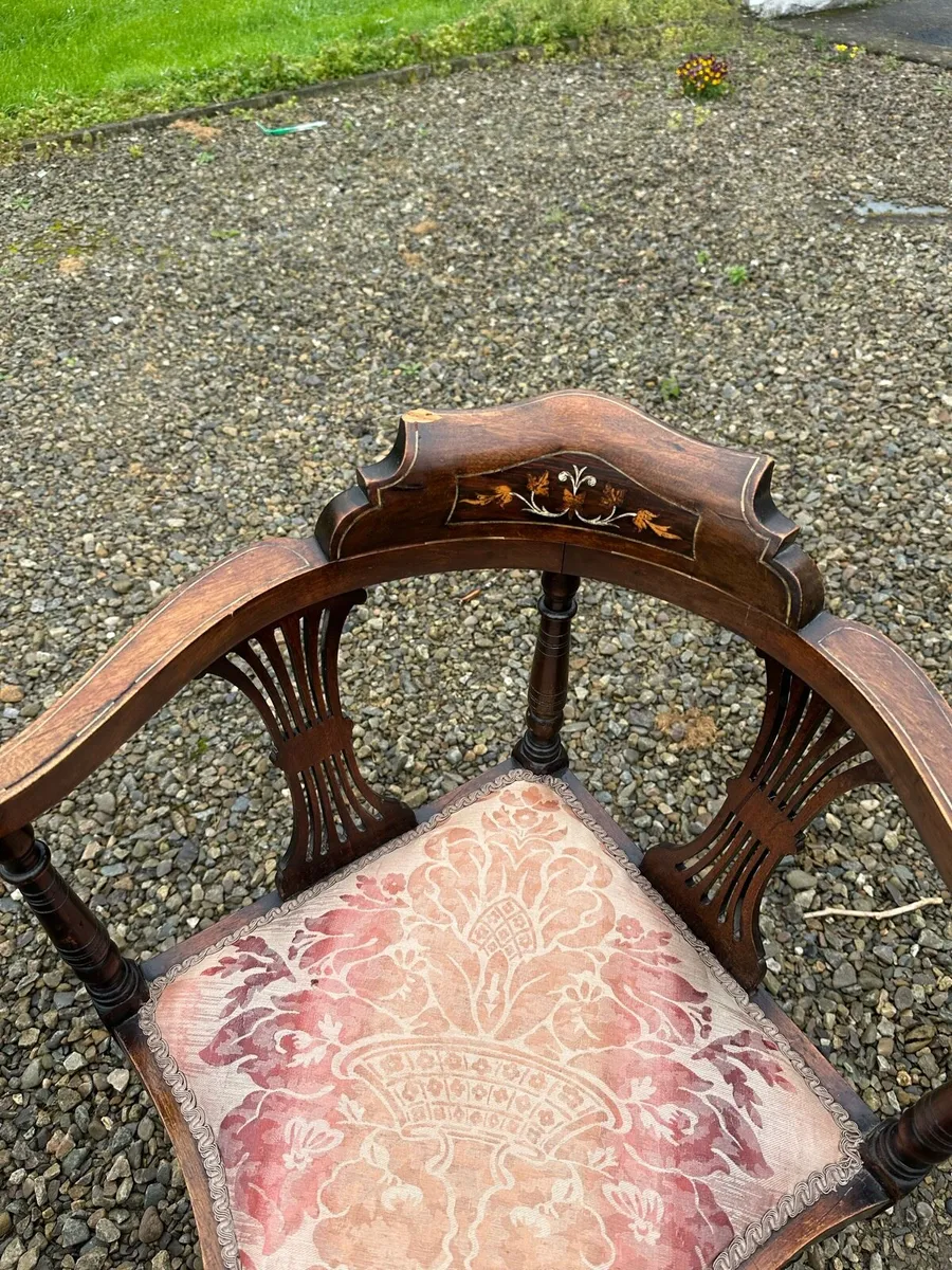 Stunning Edwardian Corner Chairs - Image 4